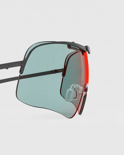 Ranger Falcon Lens sunglasses with red-tinted lenses, showcasing RIACT A.I & Claysight technology. Perfect accessory for stylish, high-performance eyewear.