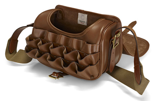 Croots Byland Leather Loaders Bag with strap and front pocket, designed for quick loading and easy carrying.