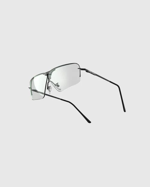 Ranger Edge Frame | Matte Black glasses with clear, angular lenses, adjustable nose bridge, and large-size design for professional optical performance. Includes durable CombatCoat™ finish.