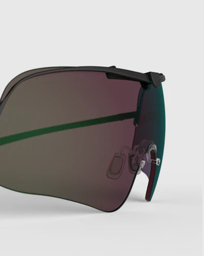 Close-up of Ranger Falcon Lens sunglasses, featuring sleek design and advanced RIACT A.I & Claysight technology, suitable for various lighting conditions.