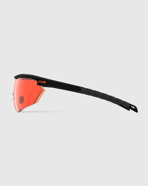 Ranger Phantom 2.0 Frame & 3 Lens Kit featuring black and orange safety glasses designed for clay shooting with custom ventilation and interchangeable lenses.