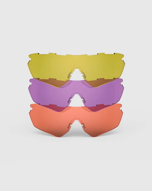 Ranger Phantom 2.0 Frame & 3 Lens Kit featuring colorful interchangeable lenses for enhanced target viewing, ideal for clay shooting and outdoor activities.