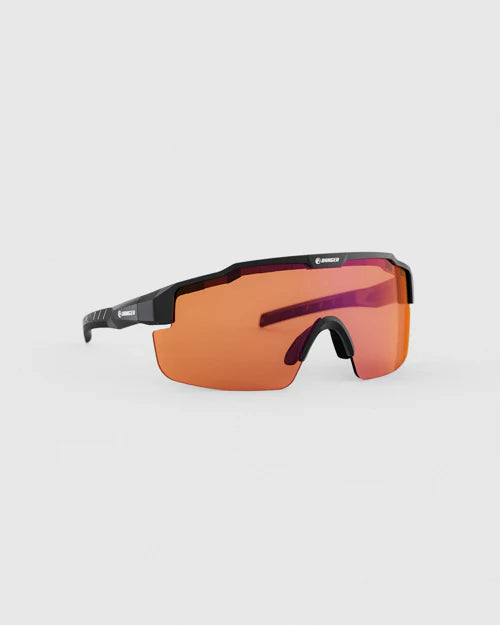 Ranger SuperShot - Black Frame & 3 Lens Magnetic Kit featuring orange-lensed sunglasses, designed for clay shooters with interchangeable lenses for optimal clarity and contrast.