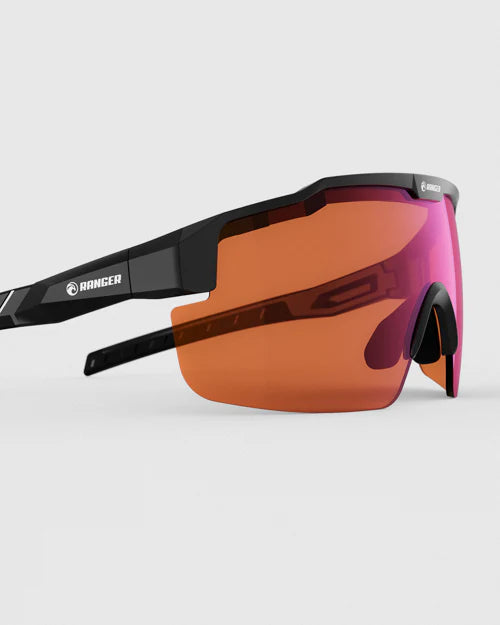 Ranger SuperShot - Black Frame & 3 Lens Magnetic Kit features interchangeable lenses for various shooting conditions, shown in close-up with a sleek design.