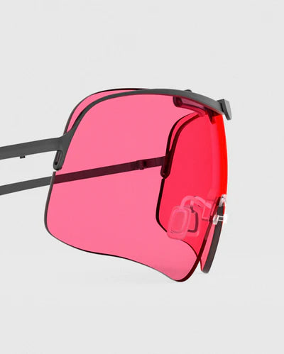 Close-up of Ranger Falcon Lens sunglasses from RIACT A.I & Claysight, highlighting sleek design and lens clarity, suitable for various activities.