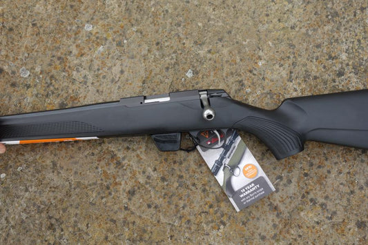 Tikka T1X MTR rifle with a 20 MTR barrel and 10-round magazine, featuring a left-hand action and screw cut for a sound moderator.