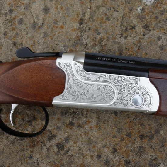 Kofs Sceptre SXE Youth Game, showcasing a close-up of its single trigger ejector, soft rubber butt pad, and flush fitting multi chokes.