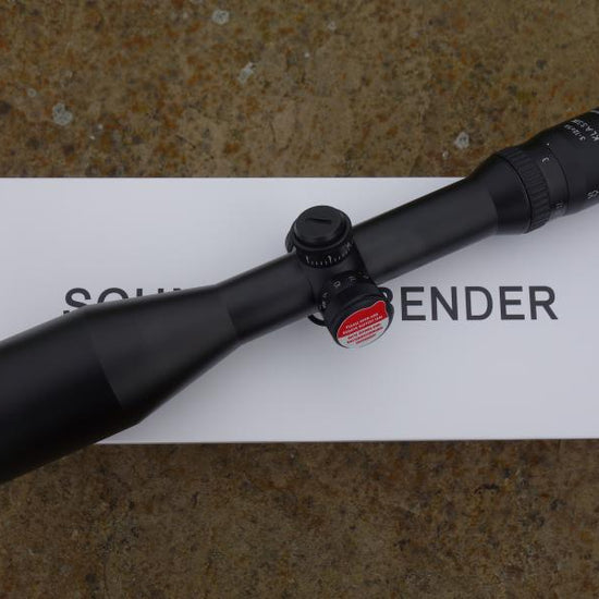 Schmidt & Bender Classic 3-12x50 Rifle Scope on a white box, featuring an illuminated L3 reticule and ASV BDC elevation turret for precise adjustments.