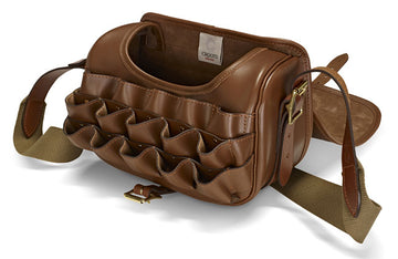 Croots Byland Leather Loaders Bag with strap and front pocket, designed for quick loading and easy carrying.