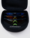 Ranger SuperShot - Black Frame & 3 Lens Magnetic Kit displayed in a case, featuring versatile lenses for shooting, including custom cleaning cloth and protective case.