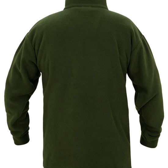 Swazi Doughroaster Fleece Jumper, featuring a high collar and large zippered kangaroo pocket, shown from the front and back, ideal for warmth and comfort.