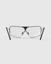 Ranger Edge Frame | Matte Black: Black-framed glasses with angular lenses, adjustable nose bridge, and skull temples, designed for optimal fit and anti-fog performance.