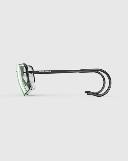 Ranger Edge Frame | Matte Black sunglasses with sleek design, angular lenses, adjustable nose bridge, and durable CombatCoat™ finish, co-designed for professional optical performance.