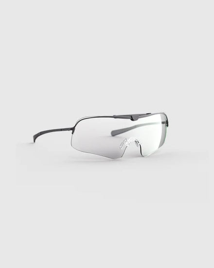 Ranger Falcon Pro Frame | Black safety glasses with sporty lens shape, soft silicone nose pads, and CombatCoat™ finish on a white surface.