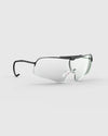 Ranger Falcon Pro Frame | Black safety glasses with sporty lens shape, soft silicone nose pads, and a durable CombatCoat™ finish, shown up close.
