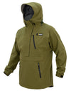 Swazi Kagoule Anorak | Quiet Waterproof Hunting Jacket features a hood, water-resistant YKK zips, large pockets, and adjustable Velcro cuffs for practical outdoor use.