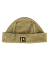 Swazi Hasbeanie | Classic Warm Fleece Beanie featuring a brown design with a black and yellow bee patch logo, perfect for cold weather warmth.