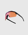 Ranger SuperShot - Black Frame & 3 Lens Magnetic Kit featuring interchangeable lenses for clay shooting, shown in a close-up of the sunglasses frame.