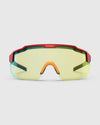 Ranger SuperShot - Black Frame & 3 Lens Magnetic Kit featuring red and yellow safety glasses, ideal for shooting with interchangeable lenses for varying light conditions.