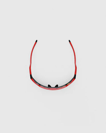 Ranger SuperShot - Crimson Frame & 3 Lens Magnetic Kit: Red and black sunglasses with interchangeable lenses, ideal for various light conditions, enhancing shooting accuracy.