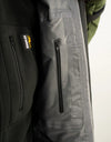 Close-up of the Swazi Wapiti XP Men's Hunting Jacket, highlighting the durable two-way YKK zipper and soft, waterproof AEGIS® Whisper fabric.